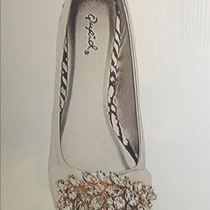 Shoes cream & silver rhinestone